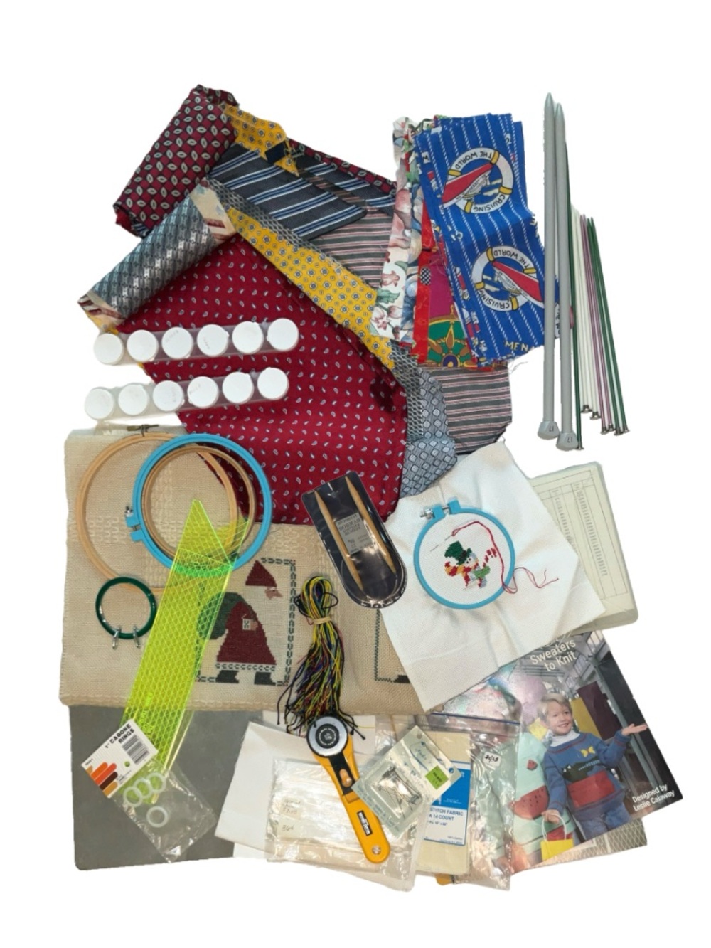Needlecrafter's Collection - Olfa Rotary Cutter, Needles, Patterns ... more